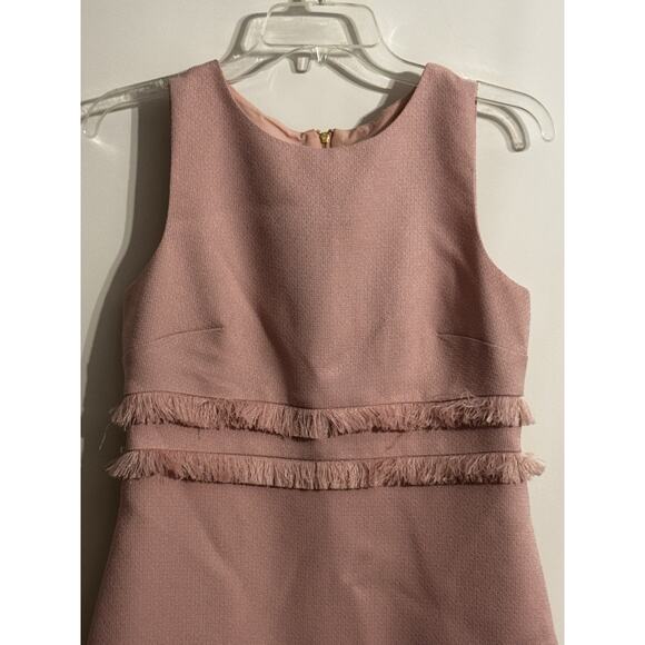 Eliza J Pink Sz 4 Shift Knee Length Sleeveless Dress Tweed Light Academic - Picture 1 of 10